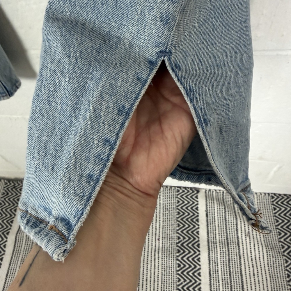 Abercrombie Fitch 90s Straight Ultra High Rise Women's Jeans Split Hem 24/00s - Picture 8 of 16